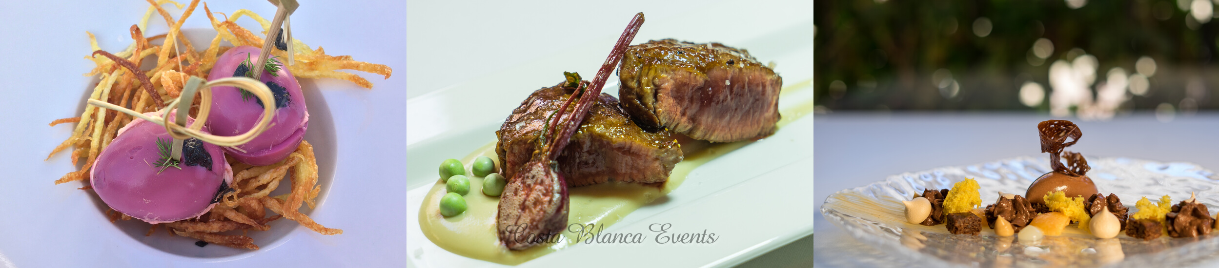 Exemples de plats lors d'un dîner de mariage